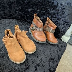 Old Navy Tan and Brown Kids Boots Duo